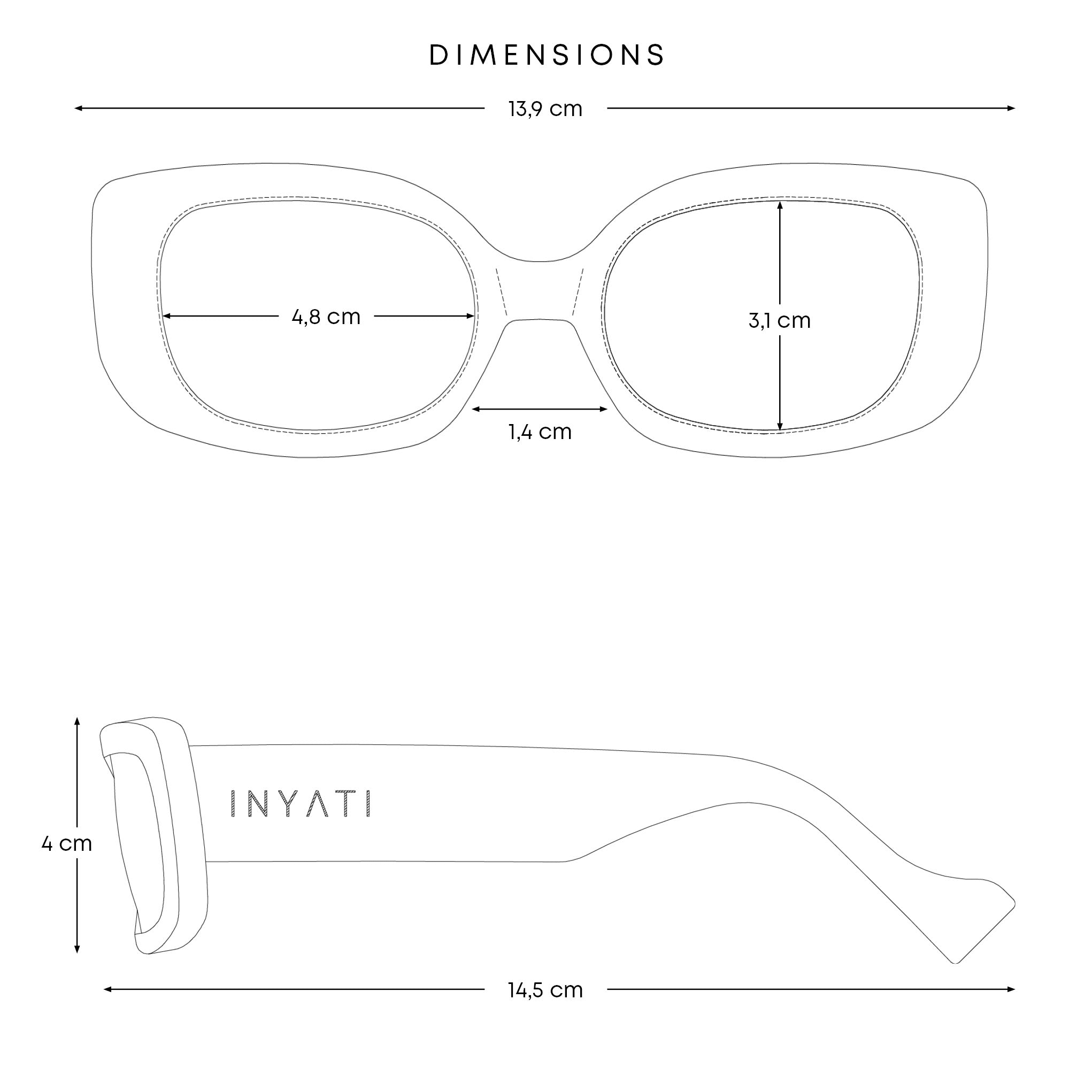 Sonnenbrille eckig "INY-13"